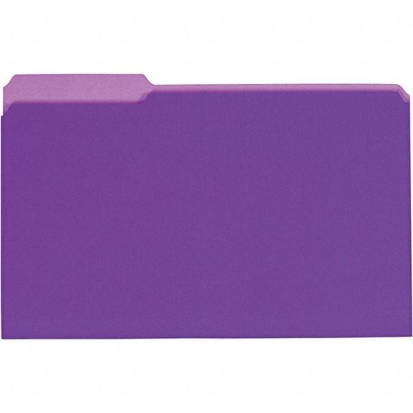 UNIVERSAL - 9-5/8 x 14-3/4", Legal, Violet, File Folders with Top Tab - 11 Point Stock, 1/3 Tab Cut Location - Exact Tool & Supply