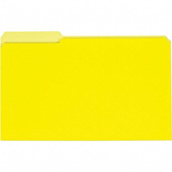 UNIVERSAL - 9-5/8 x 14-3/4", Legal, Yellow, File Folders with Top Tab - 11 Point Stock, 1/3 Tab Cut Location - Exact Tool & Supply