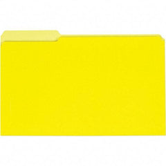 UNIVERSAL - 9-5/8 x 14-3/4", Legal, Yellow, File Folders with Top Tab - 11 Point Stock, 1/3 Tab Cut Location - Exact Tool & Supply