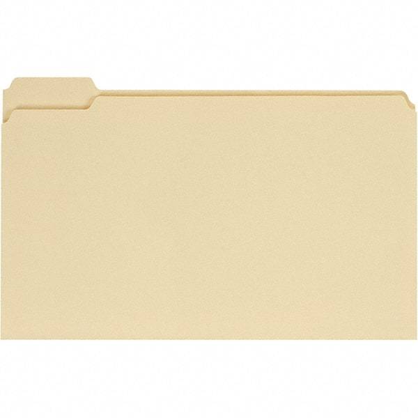 UNIVERSAL - 9-5/8 x 14-3/4", Legal, Manila, File Folders with Top Tab - 11 Point Stock, 1/5 Tab Cut Location - Exact Tool & Supply