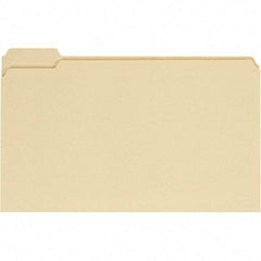 UNIVERSAL - 9-5/8 x 14-3/4", Legal, Manila, File Folders with Top Tab - 11 Point Stock, 1/5 Tab Cut Location - Exact Tool & Supply