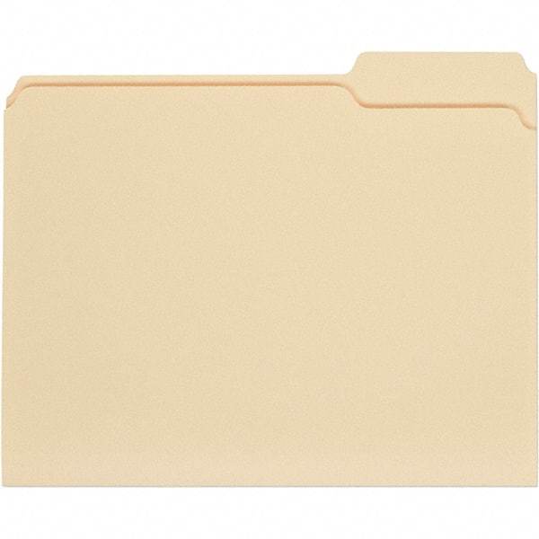 UNIVERSAL - 9-5/8 x 11-3/4", Letter Size, Manila, File Folders with Top Tab - 11 Point Stock, 1/3 Tab Cut Location - Exact Tool & Supply