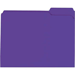 Universal One - 9-5/8 x 11-3/4", Letter Size, Violet, File Folders with Top Tab - 11 Point Stock, 1/3 Tab Cut Location - Exact Tool & Supply