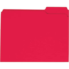 Universal One - 9-5/8 x 11-3/4", Letter Size, Red, File Folders with Top Tab - 11 Point Stock, 1/3 Tab Cut Location - Exact Tool & Supply