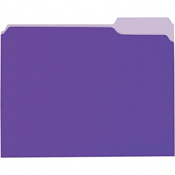 UNIVERSAL - 9-5/8 x 11-3/4", Letter Size, Violet, File Folders with Top Tab - 11 Point Stock, 1/3 Tab Cut Location - Exact Tool & Supply