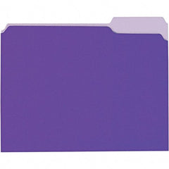 UNIVERSAL - 9-5/8 x 11-3/4", Letter Size, Violet, File Folders with Top Tab - 11 Point Stock, 1/3 Tab Cut Location - Exact Tool & Supply