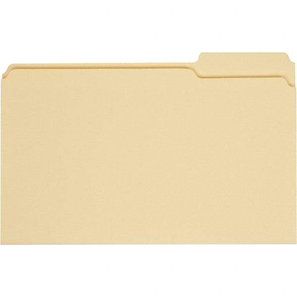 UNIVERSAL - 9-5/8 x 14-3/4", Legal, Manila, File Folders with Top Tab - 11 Point Stock, 1/3 Tab Cut Location - Exact Tool & Supply