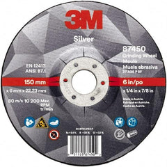 3M - Depressed-Center Wheels Wheel Diameter (Inch): 6 Wheel Thickness (Decimal Inch): 0.2500 - Exact Tool & Supply