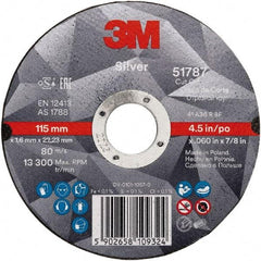 3M - 4" Ceramic Cutoff Wheel - 1/8" Thick, 3/8" Arbor, Use with Angle Grinders - Exact Tool & Supply