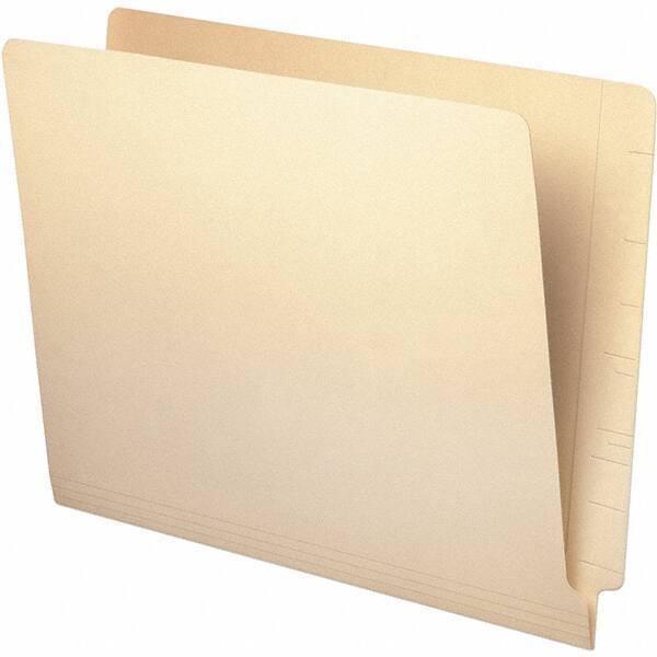UNIVERSAL - 9-5/8 x 11-3/4", Letter Size, Manila, File Folders with End Tab - 11 Point Stock, Straight Tab Cut Location - Exact Tool & Supply