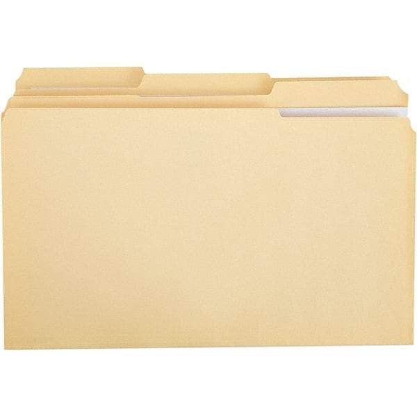 UNIVERSAL - 9-5/8 x 14-3/4", Legal, Manila, File Folders with Top Tab - 11 Point Stock, 1/3 Tab Cut Location - Exact Tool & Supply