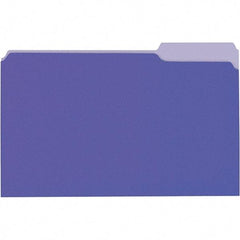 Universal One - 9-5/8 x 14-3/4", Legal, Violet/Light Violet, File Folders with Top Tab - 11 Point Stock, 1/3 Tab Cut Location - Exact Tool & Supply