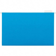 Universal One - 9-5/8 x 14-3/4", Legal, Blue, Hanging File Folder - 11 Point Stock, 1/5 Tab Cut Location - Exact Tool & Supply