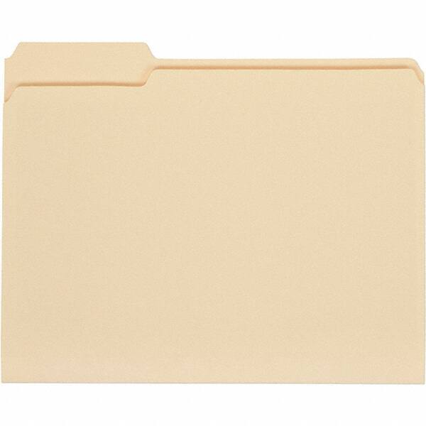 UNIVERSAL - 9-5/8 x 11-3/4", Letter Size, Manila, File Folders with Top Tab - 11 Point Stock, 1/3 Tab Cut Location - Exact Tool & Supply