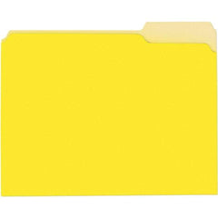 UNIVERSAL - 9-5/8 x 11-3/4", Letter Size, Yellow, File Folders with Top Tab - 11 Point Stock, 1/3 Tab Cut Location - Exact Tool & Supply