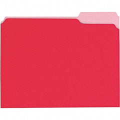 UNIVERSAL - 9-5/8 x 11-3/4", Letter Size, Red, File Folders with Top Tab - 11 Point Stock, 1/3 Tab Cut Location - Exact Tool & Supply