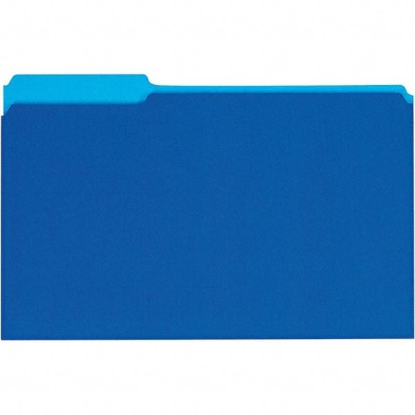 UNIVERSAL - 9-5/8 x 14-3/4", Legal, Blue, File Folders with Top Tab - 11 Point Stock, 1/3 Tab Cut Location - Exact Tool & Supply