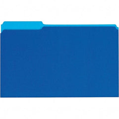 UNIVERSAL - 9-5/8 x 14-3/4", Legal, Blue, File Folders with Top Tab - 11 Point Stock, 1/3 Tab Cut Location - Exact Tool & Supply
