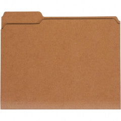 UNIVERSAL - 9-5/8 x 11-3/4", Letter Size, Kraft, File Folders with Top Tab - 11 Point Stock, 1/3 Tab Cut Location - Exact Tool & Supply