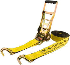 Erickson Manufacturing - 40' Long x 2" Wide, 10,000 Lb Basket Capacity, Polyester & Steel Web Sling - Yellow - Exact Tool & Supply