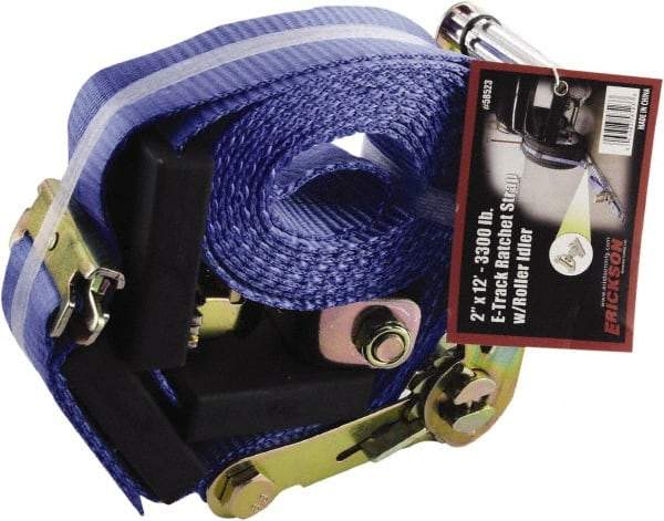 Erickson Manufacturing - 12' Long x 2" Wide, 6,000 Lb Basket Capacity, Polyester & Steel Web Sling - Yellow - Exact Tool & Supply
