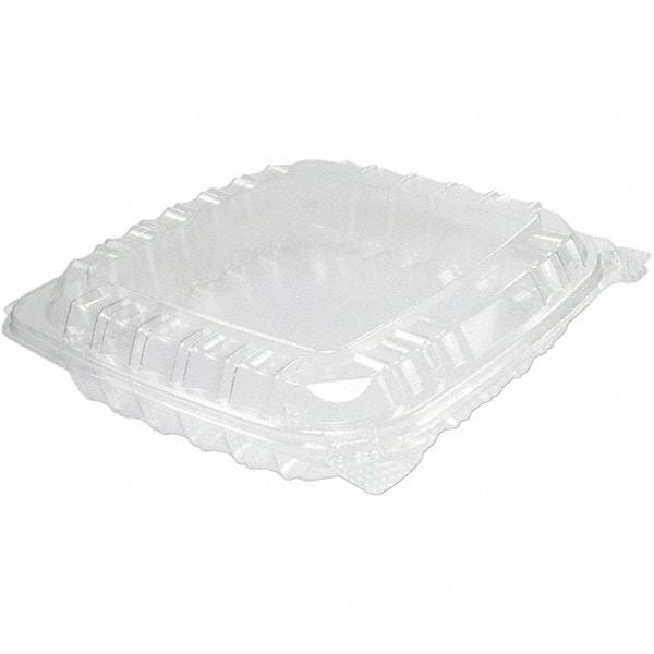 DART - 8-5/16 x 8-5/16 x 2" Plastic Hinged Container - Clear - Exact Tool & Supply