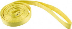 Erickson Manufacturing - 8' Long x 1" Wide, 2,100 Lb Vertical Capacity, Polyester Web Sling - 1,680 Lb Choker Capacity, Yellow - Exact Tool & Supply