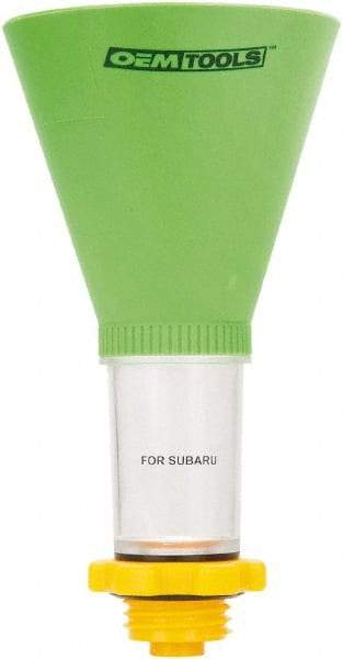 OEM Tools - 16 oz Capacity Plastic Funnel - 5" Mouth OD, 3-3/4" Straight Spout, Green, Clear & Yellow - Exact Tool & Supply