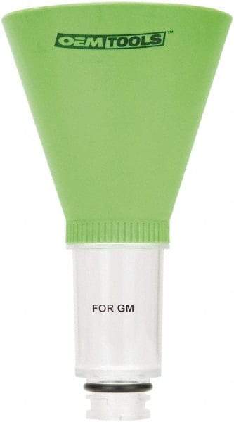 OEM Tools - 16 oz Capacity Plastic Funnel - 5" Mouth OD, 3-3/4" Straight Spout, Green & Clear - Exact Tool & Supply