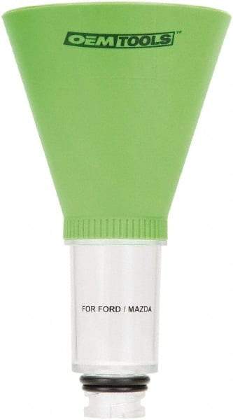 OEM Tools - 16 oz Capacity Plastic Funnel - 5" Mouth OD, 3-3/4" Straight Spout, Green & Clear - Exact Tool & Supply