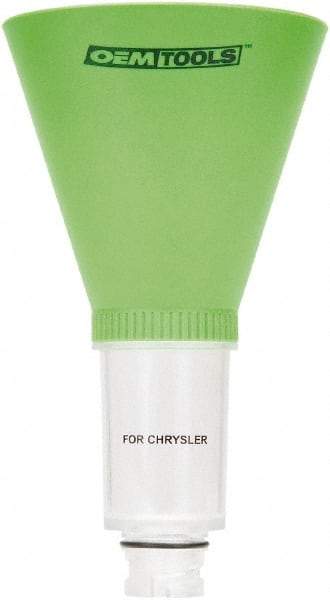 OEM Tools - 16 oz Capacity Plastic Funnel - 5" Mouth OD, 3-3/4" Straight Spout, Green & Clear - Exact Tool & Supply