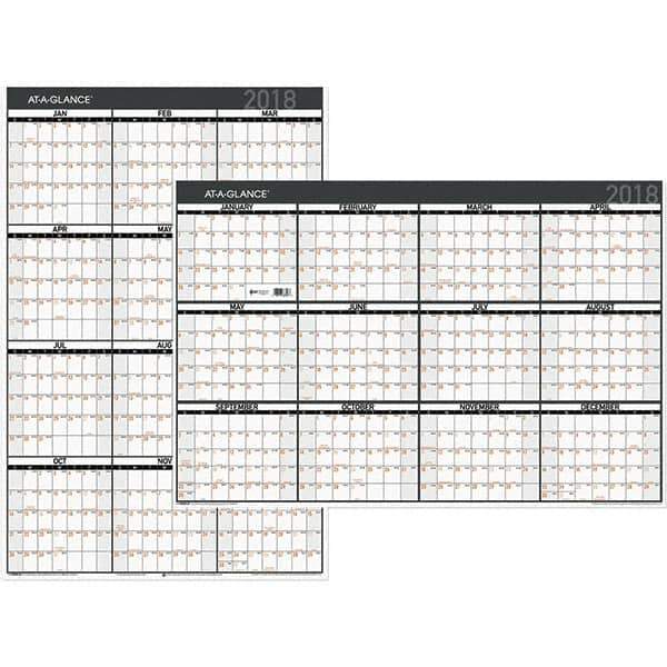 AT-A-GLANCE - 1 Sheet, 24 x 36", Erasable Wall Calendar - Exact Tool & Supply