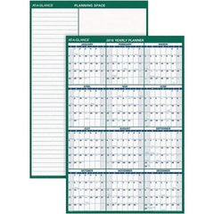 AT-A-GLANCE - 1 Sheet, 32 x 48", Erasable Wall Calendar - Green & White - Exact Tool & Supply