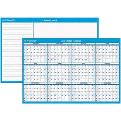 AT-A-GLANCE - 1 Sheet, 36 x 24", Erasable Wall Calendar - Blue & White - Exact Tool & Supply