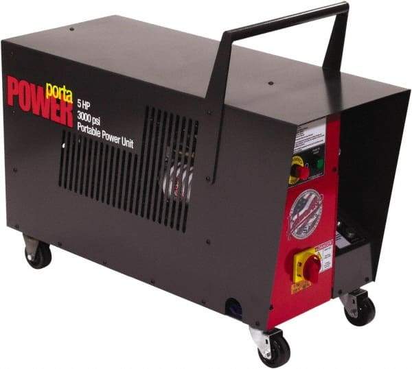 Edwards Manufacturing - 5 hp, 2,750 Max psi, 3.5 GPM, Hydraulic Power Unit - 7 Gal Tank, 37-1/2" Long x 15-1/4" Wide x 31-1/4" High, 3 Phase, 230 Volt, 14 Amp - Exact Tool & Supply