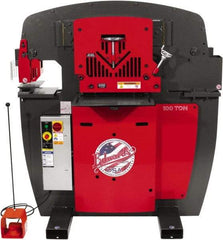 Edwards Manufacturing - 11" Throat Depth, 100 Ton Punch Pressure, 1-1/16" in 1" Punch Capacity Ironworker - 7-1/2 hp, 1 Phase, 230 Volts, 56-1/8" Wide x 61-11/16" High x 45" Deep - Exact Tool & Supply
