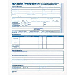 TOPS - 25 Sheet, 17 x 11", Employment Application Form - Purple & White - Exact Tool & Supply