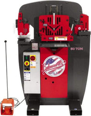 Edwards Manufacturing - 7" Throat Depth, 50 Ton Punch Pressure, 1" in 5/8" Punch Capacity Ironworker - 5 hp, 3 Phase, 230 Volts, 36-3/4" Wide x 54-1/2" High x 36-1/8" Deep - Exact Tool & Supply