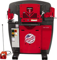 Edwards Manufacturing - 10" Throat Depth, 75 Ton Punch Pressure, 1-1/16" in 7/8" Punch Capacity Ironworker - 7-1/2 hp, 3 Phase, 230 Volts, 50" Wide x 60-1/4" High x 45" Deep - Exact Tool & Supply