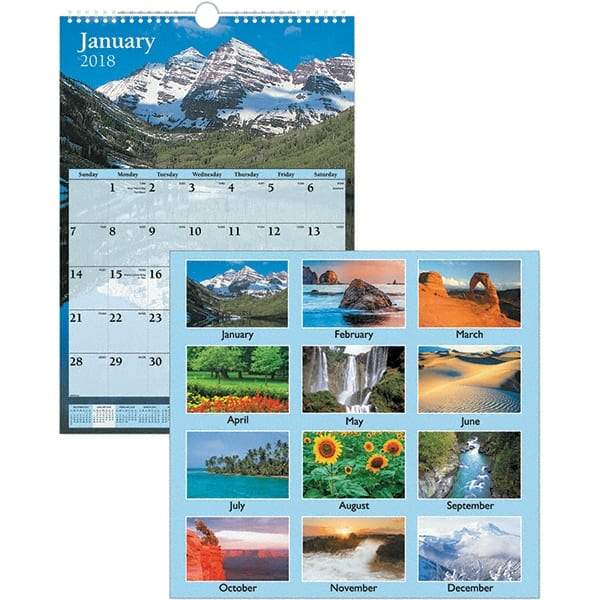 AT-A-GLANCE - 12 Sheet, 12 x 17", Wall Calendar - Scenic - Exact Tool & Supply