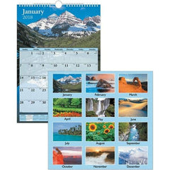 AT-A-GLANCE - 12 Sheet, 12 x 17", Wall Calendar - Scenic - Exact Tool & Supply
