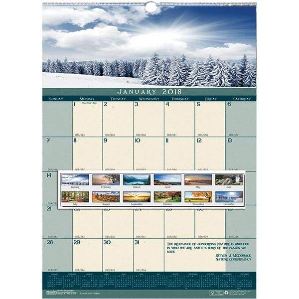 House of Doolittle - 12 Sheet, 12 x 16-1/2", Wall Calendar - Landscape - Exact Tool & Supply