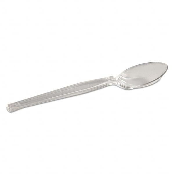 Dixie - Plastic Cutlery, Heavyweight Teaspoon, Crystal Clear, 6", 1000/Carton - Exact Tool & Supply