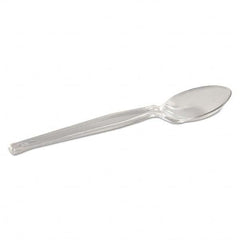Dixie - Plastic Cutlery, Heavyweight Teaspoon, Crystal Clear, 6", 1000/Carton - Exact Tool & Supply