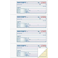 TOPS - 200 Sheet, 7-1/8 x 2-3/4", Receipt Book - Blue, White & Yellow - Exact Tool & Supply
