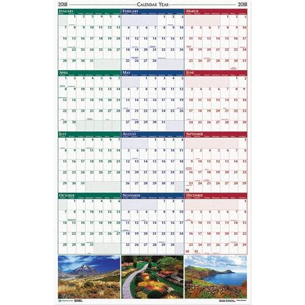 House of Doolittle - 1 Sheet, 24 x 37", Erasable Wall Calendar - Earthscapes Nature - Exact Tool & Supply