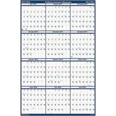 House of Doolittle - 1 Sheet, 24 x 37", Erasable Wall Calendar - Blue & Gray - Exact Tool & Supply