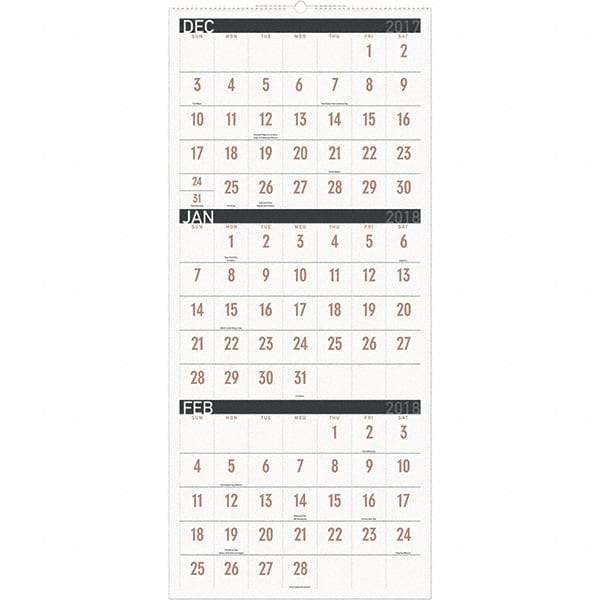 AT-A-GLANCE - 8 Sheet, 12 x 27", Wall Calendar - Exact Tool & Supply