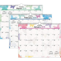 AT-A-GLANCE - 12 Sheet, 15 x 12", Wall Calendar - Watercolors - Exact Tool & Supply