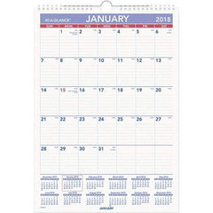 AT-A-GLANCE - 12 Sheet, 12 x 17", Erasable Wall Calendar - White - Exact Tool & Supply
